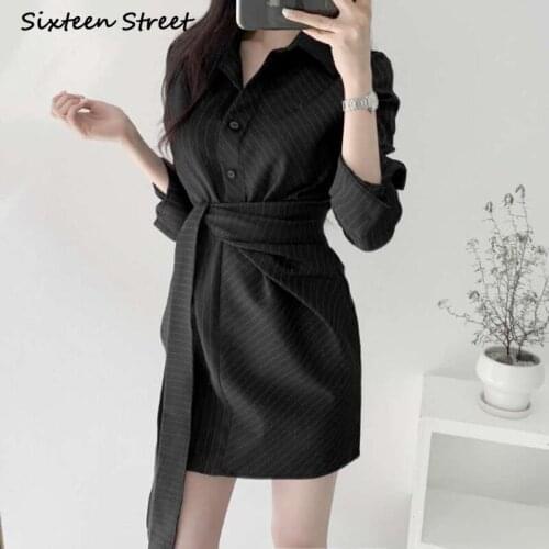 Dresses for Women Autumn Chic Irregular POLO Neck Loose High Waist Sexy Dress Korean Clothing Women Y2k Vestido De Mujer 2021