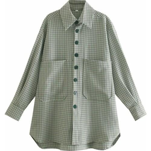 ZXQJ Women 2021 Fashion Oversized Houndstooth Frayed Tweed Jacket Coat Vintage Long Sleeve Pockets Female Outerwear Chic Top