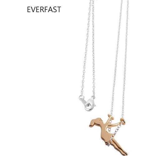 Everfast 1pc Cute Happy Swing Girl Necklaces & Pendants Simple Statement Collares Necklace Jewelry For Women Girls