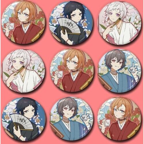 2021 Anime Bungou Stray Dogs Bar Chi Zhongyuan Nakaya Emblem Brooch For Clothing Art Badges Decor