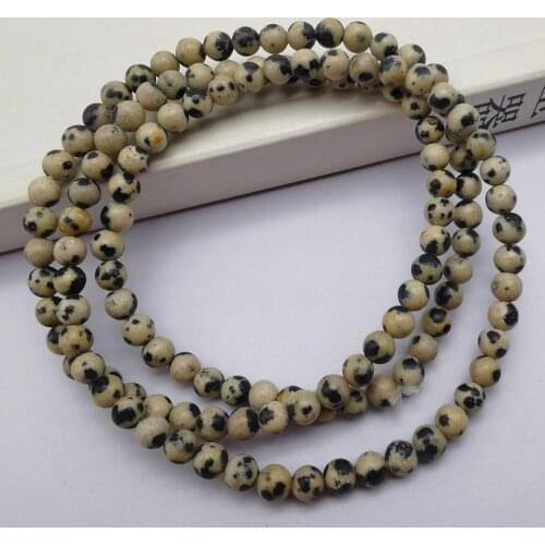 4MM Dot Stone Beads Bracelet Bangle Necklace Stretch 22 Inch Jewelry For Woman Gift G754