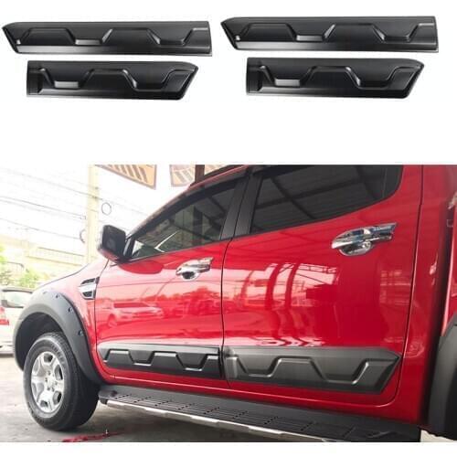 4Pcs/set Exterior Body Cladding Kits For Ford Ranger 2012 2013 2014 2015 2016 2017 T6 T7 Wildtrak Double Cabin