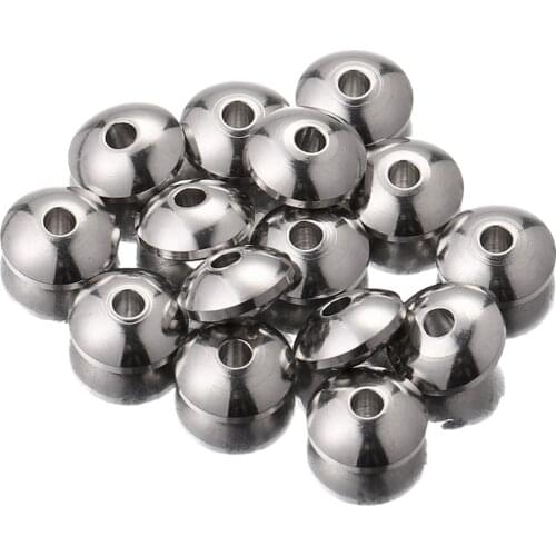 50pcs Lot 4 6 8mm Stainless Steel Flat Spacer Beads for DIY Jewelry Making Charms Necklace Bracele Accessories Wholesale Bulk