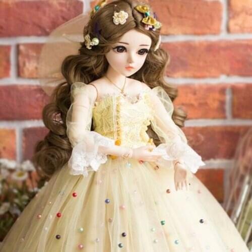 60cm 1/3 BJD Doll Toys Wigs Dress Full Set Outfit Free Face Makeup Clothes Shoes Fashion Doll Movie & TV Educational