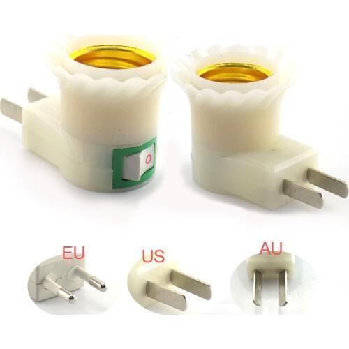 E27 Adapter Sochet Lamp Base Auto Rotating Converter for Bulb Lamps Holder Mini Stage Disco LED Light EU US AU Plug
