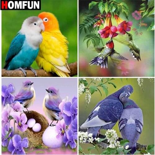 HOMFUN Diy 5d Diamond Painting "Animal bird landscape" Cross Stitch Square Round Diamond Embroidery Handwork Rhinestone Art