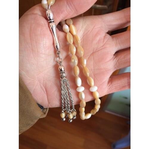 Free shipping Islamic 1pc/lot 33 100% natural seashell muslim tasbih arabic allah prayer beads Rosary misbaha tesbih Tespeeh