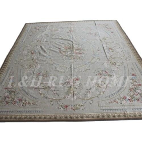 Free shipping 10+15K 8.9'X12.2' classical needlepoint rugs, 100% New Zealand wool rugs, rice stitched hand knotted