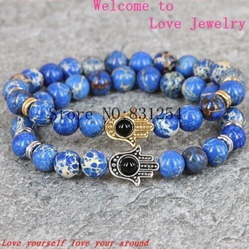Imperial Stone Beads Bracelets & Bangles Elastic Rope Chain Natural Stone Bracelets for Women and Men Jewelry LSD-1114