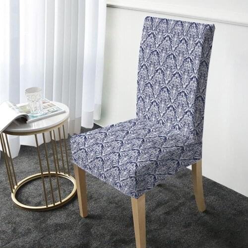 Strip Print Chair Cover Elastic Dining Chair Protector Cover Removable Washable Slipcover for Christmas Banquet Party Home Decor