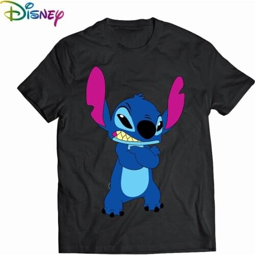 Womens Fashion T-Shirt Lilo Stitch Harajuku Kawaii Tshirts Lovely Cartoon Female Printed Casual T Shirt Cute Casual Tops