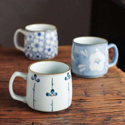 Ceramic Mug Mug Water Cup Coffee Milk Breakfast Cup Household Japanese Hand-painted Underglaze Color