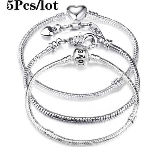 5Pcs/lot Classic Trendy Basic Charm Bracelets DIY Elegant Snake Chain Brand Bracelets Bangles For Women Jewelry Special Offer