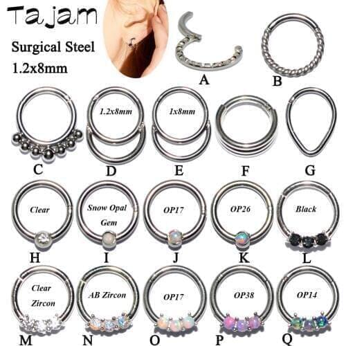 1PC Surgical Steel Hinged Septum Clicker Segment Nose Ring Lip Ear Cartilage Daith Body Piercing Unisex Jewelry 16g