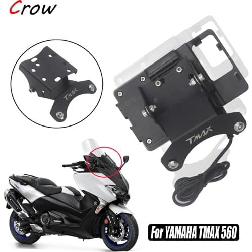 For YAMAHA TMAX 560 T-MAX 560 TECH MAX 2019 2020 Motorcycle Windscreen Navigation Bracket USB charger mobile phone mounting