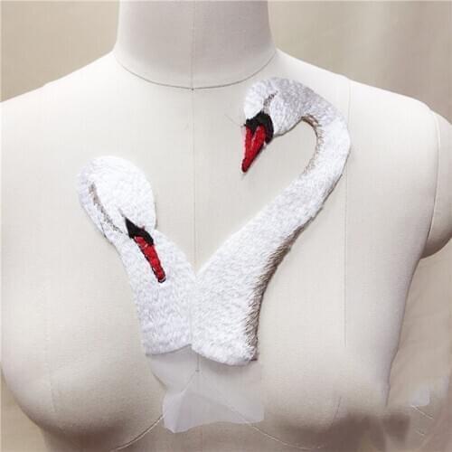 1Piece 12x17cm New Lace Appliques Goose Head Wedding Shoes DIY Craft Lace Venise Trim Sewing Material Decoration Accessories