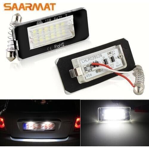 2pcs 18SMD No error Car license plate lamp assembly For MINI Cooper R56 R57 R58 R59 2006 2007 2008 2009 2010 2011 2012 2013 2014