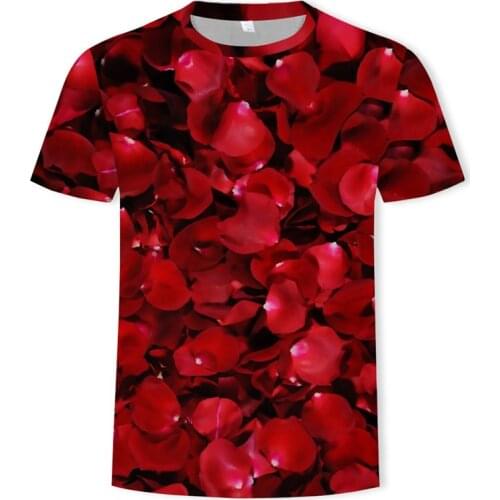 Summer New Men Women Sweatshirt 3D Print Love Beautiful Rose Flower T Shirt Casual Short Sleeve Harajuku Pullover 2018