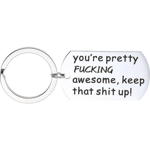 Pretty Funny Awesome Gifts For Men Him Her Keychain Handmade Keyring Stainless Steel Key Fob Anniversary Best Friends