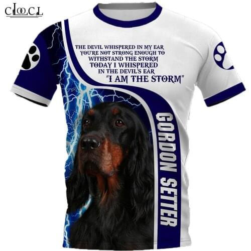 CLOOCL Fashion Mens T-shirt Gordon Setter 3D Printed Harajuku Style Clothing Pet Dog Short Sleeve Streetwear Tees Tops