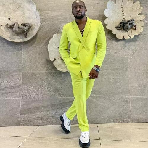 2 Pieces Mens Suit Jacket Pants Single Breasted Custom Made Formal Suits Wedding Tuxedos Business Suit (Coat+Trousers)