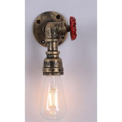 Water pipe retro Loft Industrial iron rust wall lights Vintage E27 LED 110V-220V sconce wall lamps for living room bedroom bar