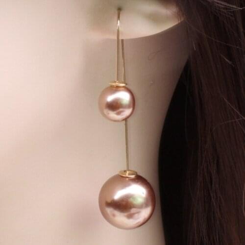 New Hot Fashion Korean Earrings Double-Sided Pearl Long Earrings U-Shaped Earrings Wedding Jewelry Wholesale