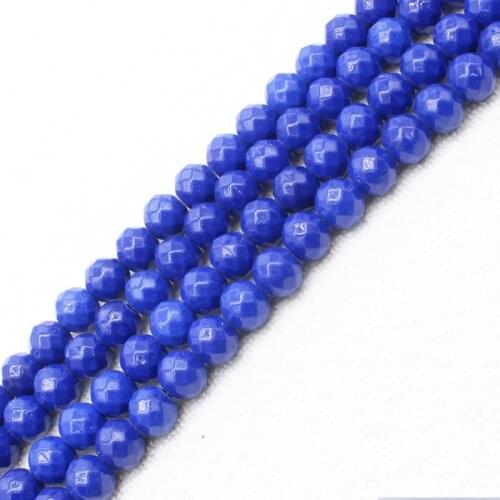 Wholesale Faceted 8mm Blue Snow Jaspers Round Loose Beads 15" bjf17, For Jewelry making, can mixed wholesale