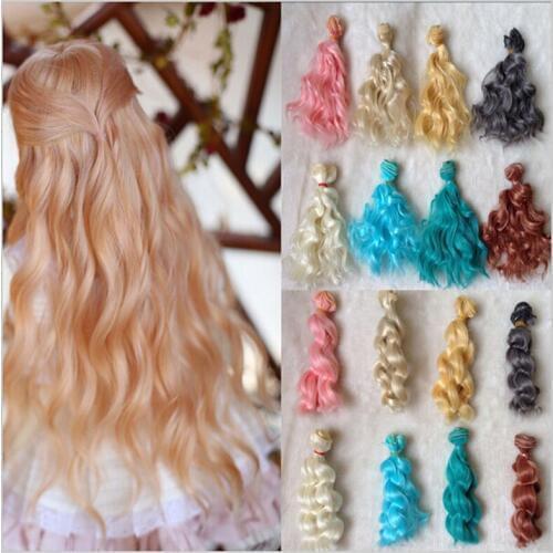 12PCS/LOT Wholesale Dolls Accessories Curly Wavy Wigs 1/3 1/6 BJD Wig Hair Doll 15CM