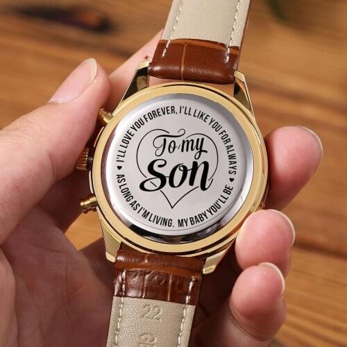 "From Dad And Mom To Son Engraved Watch Luxury Watches -I Know You Can Be Luxury sports belt waterproof watch "