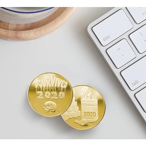 2020 I'm Alive Commemorative Coin Lucky Coin Commemorative Seal Home Collection Commemorative Crafts New Year Holiday Gifts