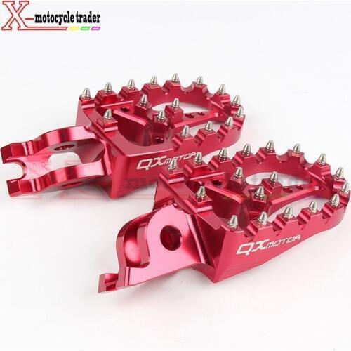 Red CNC Billet QX Foot Pegs Rests Pedals Footpegs For Honda crf450r crf 450 crf250r crf250x CR125/250 Motorcycle