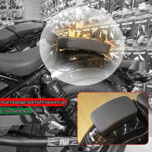 Motorcycle Pillion Rear Passenger Sissy Bar Cushion Pad 6 Suction Cups Seat Universal for Honda Yamaha Harley Chopper Bobber 883