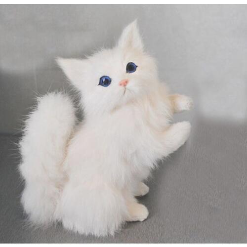 Free shipping lucky cat charms cat figurine fur animated cat toys
