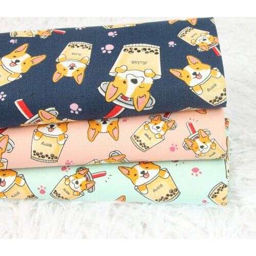 Half yard Thick Cotton Lovely Animal Dog Printed Fabric For Baby Sewing Quilting Fat Quarters Child DIY Patchwork Fabric