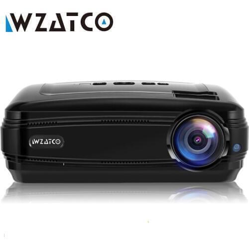 WZATCO CTL60 5500Lumens Android 9.0 WIFI full HD Portable TV LED Projector 1080P 4K Video Game LCD Beamer for Home Cinema