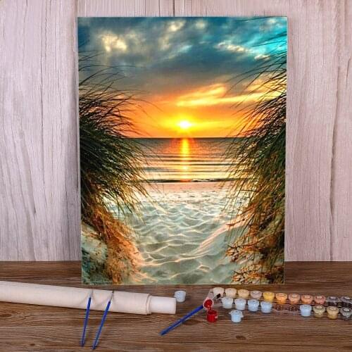 Landscape Waterfall Painting By Numbers Package Acrylic Paints 40*50 Boards By Numbers Home Decoration Crafts Drawing