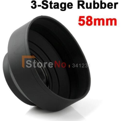 2pcs 58mm Rubber 3 Stage Rubber lens Hood for Nikon D3100 D3000 D5100D 5000 D7000 D7100 With Tracking Number