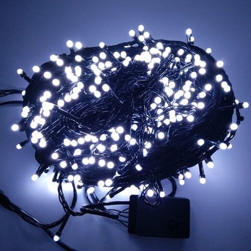 100M 500 LED 8 Mode Black Wire Christmas String Light Christmas Tree Wedding Villa Party Holiday Fairy String Garland Light