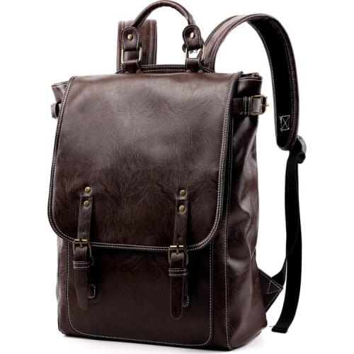 35L Patent Leather Backpack Fashion Men Travel Backpack Casual Laptop Backpack School Bag Teenager Boys Men School Backpack
