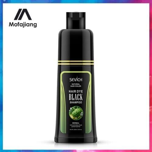 250ml Hair Dye Shampoo Fast Black Hair Organic Natural Plant Essence Permanent Color For Women Men Cover Gray White Hair
