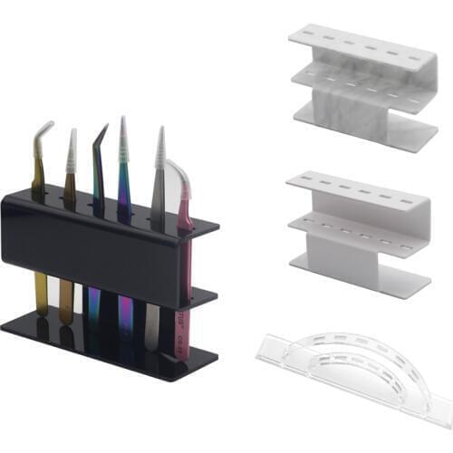 Tweezers Tool Storage Rack 6 Holes Eyelash Extension Eyebrow Shelf Nail Tweezers Scissor Storage Beauty Makeup Tool
