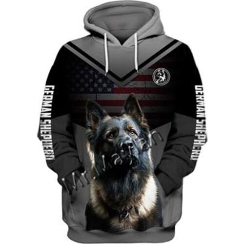 Unisex 3D German Shepherd Graphic Hoodie Harajuku Hoodie Alt Clothing Animal Crossing Streetwear Oversized Hoodie Pullover QW-48