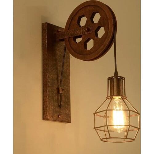 Retro Vintage Wall Light Industrial Wall Lamp Shade Fixture Iron Loft Cafe Bar Adjustable Sconce Lights Bedroom Decoration LED