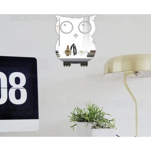 Mirror Wall Stickers Decals Walls Home Acrylic Bedroom Decoration Owl Hedwig Bird Child Kids Nursery Boy Childrens R222
