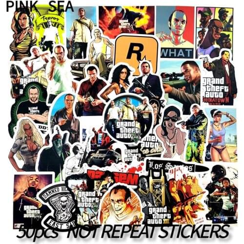 10/30/50Pcs/set Grand Theft Auto Classic Game Stickers For Snowboard Luggage Motorcycle Laptop Scrapbook Fridge Skateboard