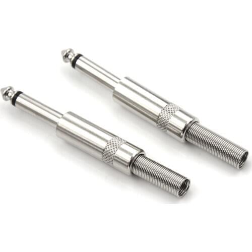 2pcs/lot New Microphone Plug 6.35mm Connector Audio Plug Jack Amplifier Microphone Plug Wholesale