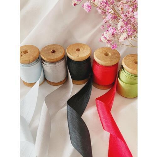 25mm 1" silk ribbon taffeta wedding ribbon ins style silk edge ribbon Anya Ribbon Handcraft
