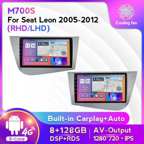 9'' IPS Screen 2 Din Car DVD Radio Stereo For Seat Leon 2 MK2 2005 - 2011 Multimedia Video Player Navigation GPS 4G Lte Carplay