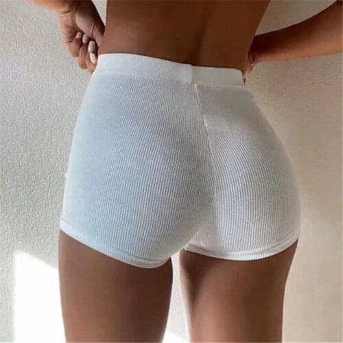 TVVOVVVIN White High Waist Elastic Sports Shorts Womens Skinny Summer New Breathable Cycling Casual Shorts Z5a9